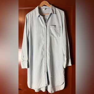 Flawless Women’s Chambray Tencel Shirt Dress Size Large